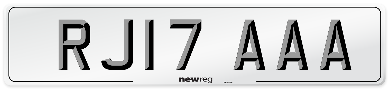 RJ17 AAA Number Plate from New Reg